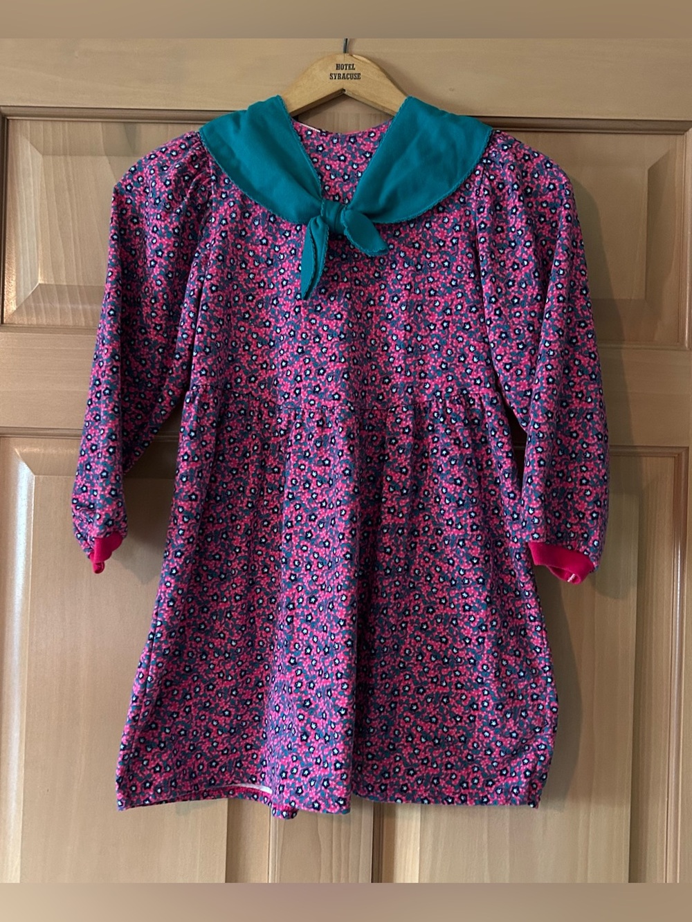 VTG 80/90s Carters Girls Sailor Collar Floral Dress Sz 8 USA Prairie Cottagecore
